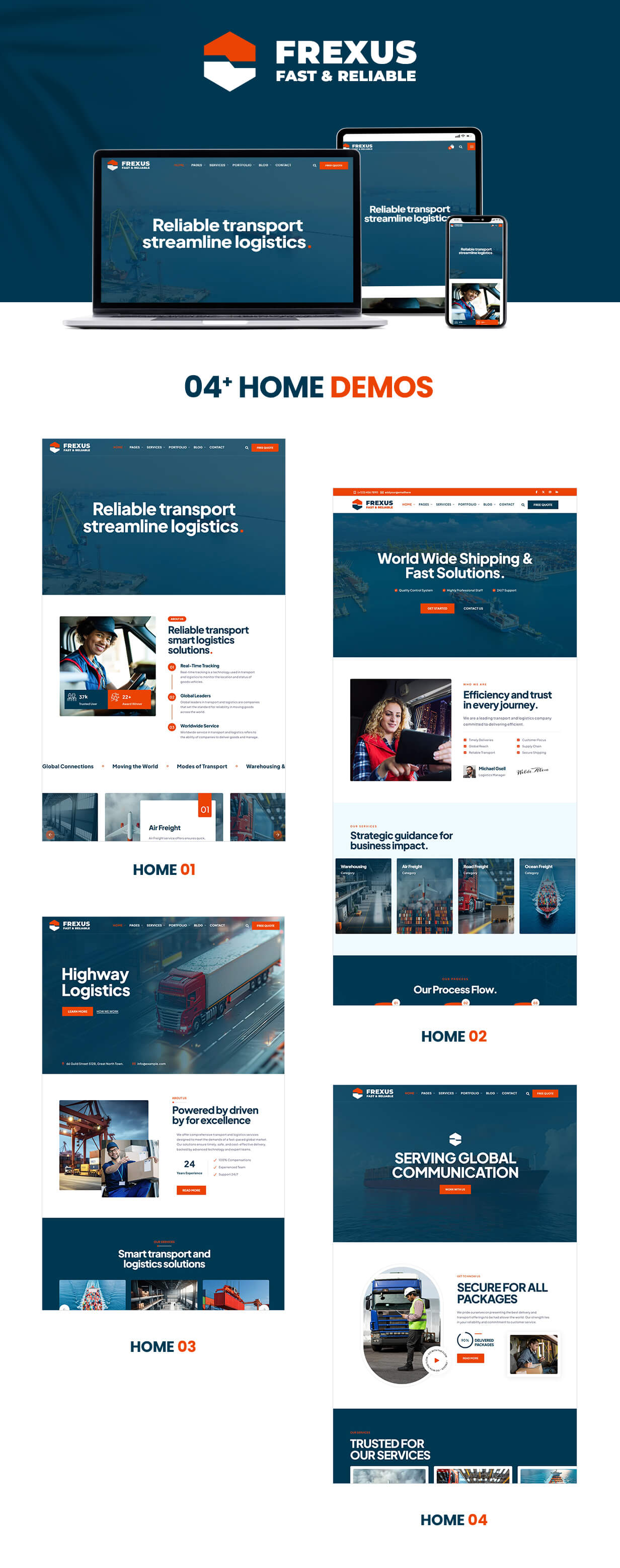 Frexus - Transport & Logistics WordPress Theme
